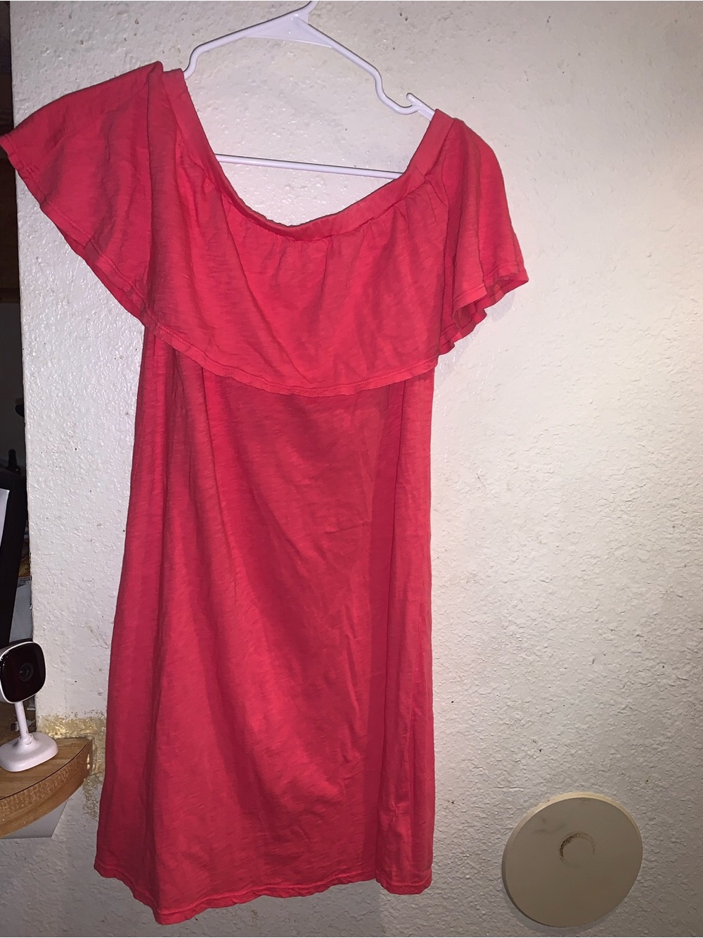 Velvet by Graham & Spencer Coral Off-Shoulder Ruffle Dress